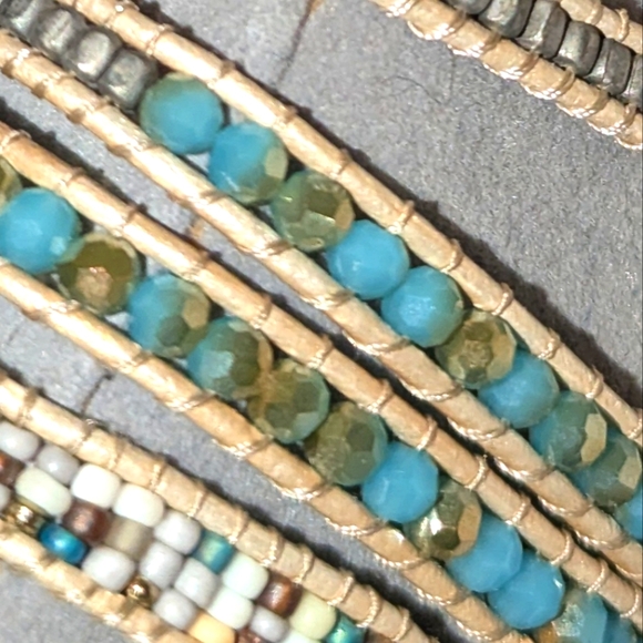 Nakomal Amazonite Bracelet with natural stones - 5x wrap - Picture 4 of 16